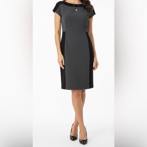 Calvin Klein Black and Gray Midi Dress